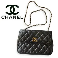 CHANEL 黒 レザー ショルダーバッグ