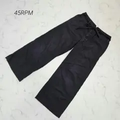 45RPM ウエスト紐付 コットンパンツ 日本製 古着 グレー Mのサムネイル