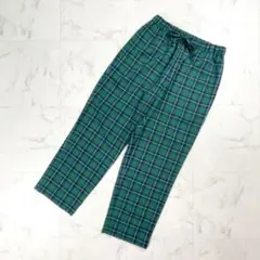 美品 relume チェック柄イージーパンツ グリーン サイズM*BD35