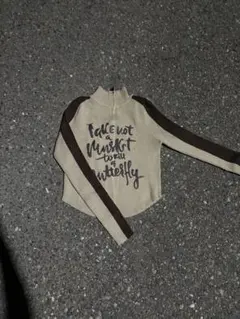 グラフィックプリント ハイネックニット y2k