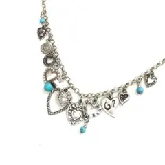 未使用　ハート　チャーム ネックレス　エキゾチック　アジアン　オリエンタル