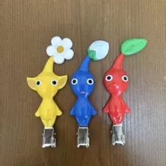 ピクミン　前髪クリップ　ヘアクリップ　ヘアピン　赤　青　黄色
