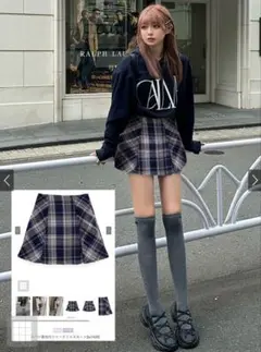 GRL インパン裏地付ツイードミニスカート tu1429