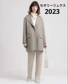 極美品 セオリー COLLAR COAT カシミヤダブルフェイスロングコート 美品✨セオリーNEW DIVIDE LUXE カシミアダブルフェイスロング