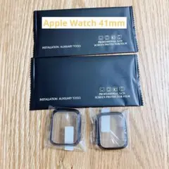 Apple Watch ケース 光沢枠 液晶　保護　ブラック 41mm 2個