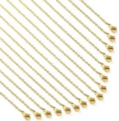 A-0655 ネックレスチェーン ゴールド 60cm 12本セット