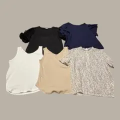 GU トップス5点セット L XLあり 半袖 ノースリーブ きれいめ カジュアル