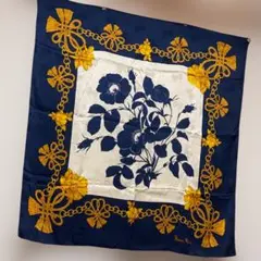 NINA RICCI 大判シルクスカーフ 花柄 タッセル ジュエリー リボンのサムネイル