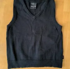 コムサイズム　ブラック Vネック ニットベスト　90cm