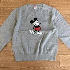 ミッキーマウス刺繍セーター グレー