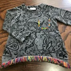 yellow face ペイズリー柄 Tシャツ 80