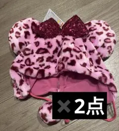 ヒョウ柄　ファンキャップ ピンク　レオパード　ミニー　ディズニー