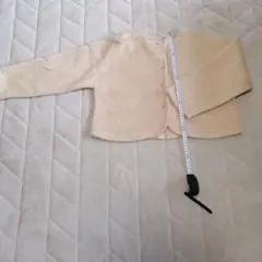 美品Flowerクリーム色 ノーカラージャケット