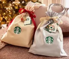 スターバックス　STARBUCKSホリデーギフトバッグ ゴールド＆シルバー全２種