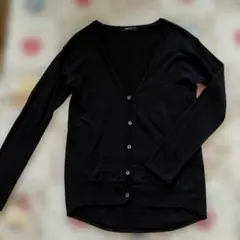 美品★コムサイズム★Vネック長袖カーディガン★黒ブラック★S