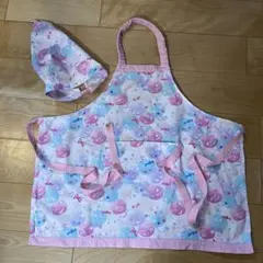 エプロンと三角巾セット ピンク系