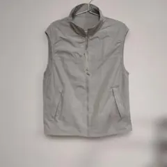 GU ナイロン ジップアップベスト S ライトグレー