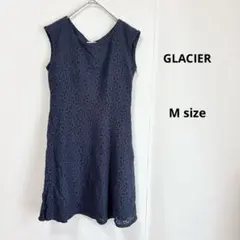 GLACIER グラシア　総レースノースリーブチュニック　M ネイビー　花柄のサムネイル
