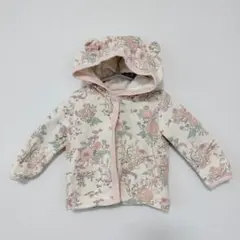 next baby 花柄フリースパーカー　くま耳