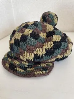 muchacha ムチャチャ 子供用 帽子　S 迷彩　コットンニットキャスケット