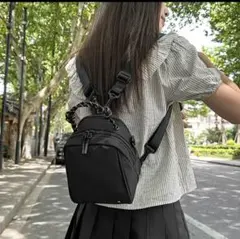 【3way】大人可愛いミニリュック ショルダーバッグ ハンドバッグ ブラック