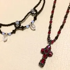 ⭐️値下げ中⭐️ハンドメイド・ネックレス&チョーカー2点セット