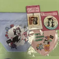 ディズニー happyくじ フィガロ 巾着ポーチ メラミントレー キーホルダー