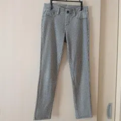 ギンガムチェック スキニーパンツ ブラック・ホワイト