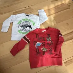 【2枚セット】Radwimps ロゴ、恐竜プリント トレーナー 90cm