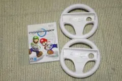 マリオカートWii ソフト＆ハンドル2個セット 動作確認済