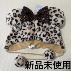 ディズニー　ミニー　ヒョウ柄　ブラウン　ファンキャップ