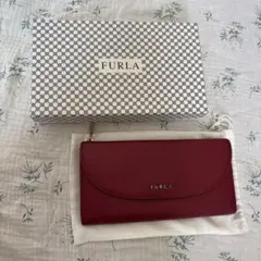FURLA バーガンディ レザー 長財布