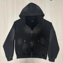 値下げ⭕️【W3】Basic black wash full zip hoodie