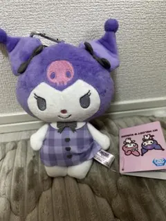 クロミ　チェックワンピがま口　ぬいぐるみ マスコット