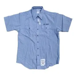 アメリカ軍 U.S.NAVYシャンブレーシャツ XL 半袖 Deadstock