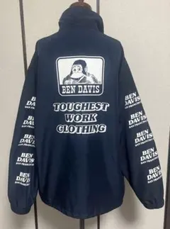 BEN DAVIS ベンデイビス　プリント　ナイロンジャケット ネイビー　L