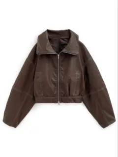 GRL 襟2Way配色ステッチダブルジップレザーブルゾン　on258