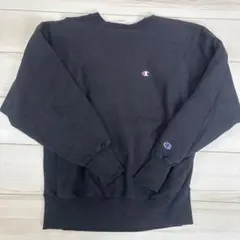 90s Championチャンピオン　リバースウィーブ　黒　無地　USA製　L