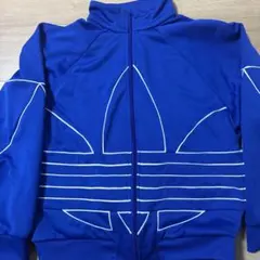 adidas 青 ストライプ ジャケット J/M