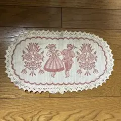 フォークロア調 刺繍オーバルマット