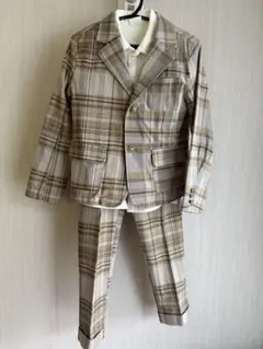 ブリーズ　チェック柄フォーマルスーツセット130センチ