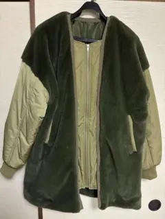 オリーブグリーン フリース ナイロン ジャケット