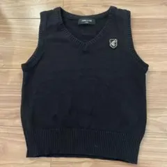 コムサイズム　ニットベスト　110 黒　ブラック