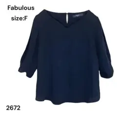 Fabulous ファビュラス　シャツ　長袖　トップス　FREE ネイビーのサムネイル