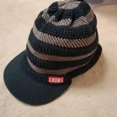 CHUMS ニットキャップ グレーとダークグリーン