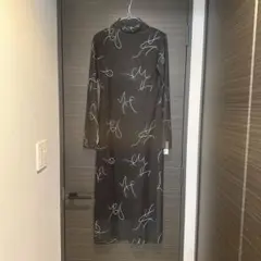 GRL グレイル 総柄 シアー ワンピース ブラック M