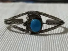 ナバホ族 ターコイズ スターリング シルバー ビンテージ カフバングル