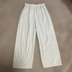 ハニーズ　ホワイト ワイドパンツ ゴムウエスト　コーデュロイ