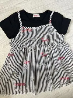 PEANUTS スヌーピー 重ね着風 Tシャツ ストライプのサムネイル