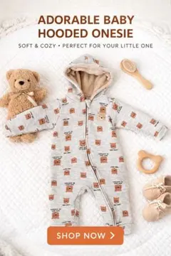 クマ柄フリース　ロンパース　カバーオール